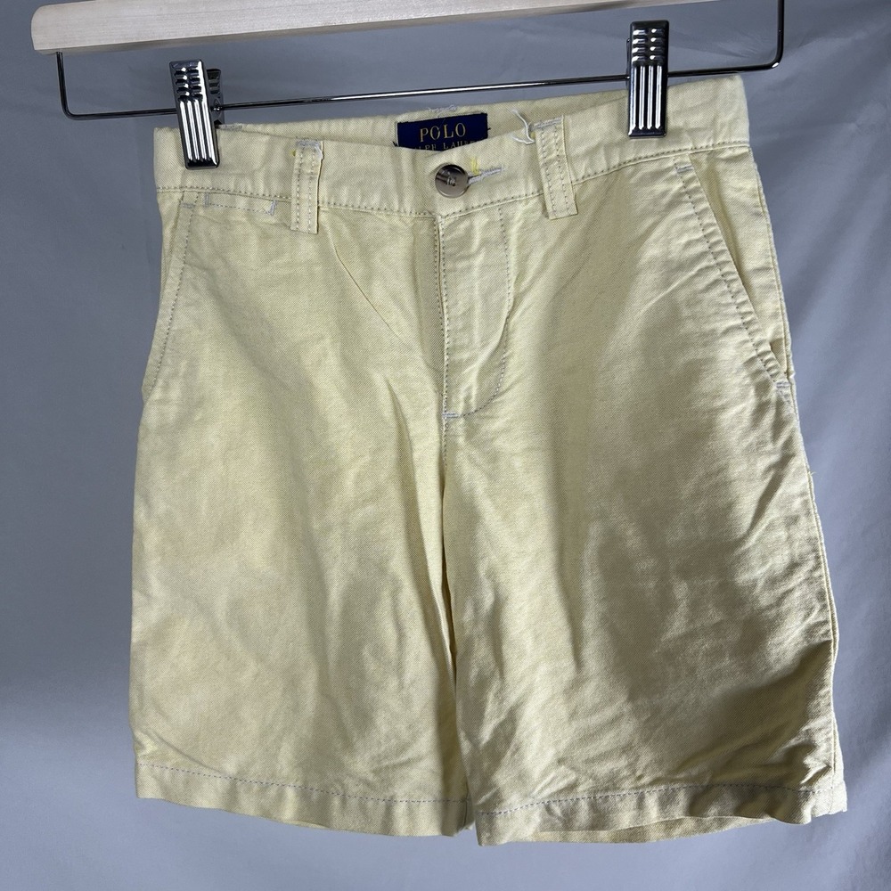 Polo Ralph‎ Lauren Boys Embroidered Colored Pony Yellow Preppy Shorts Size 5